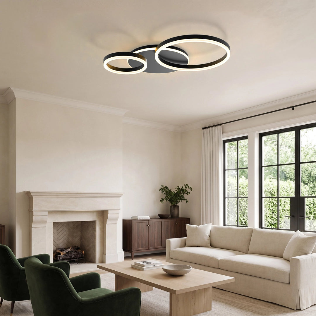 Ring LED Ceiling Light | Gold or Black, 1 to 5 Rings