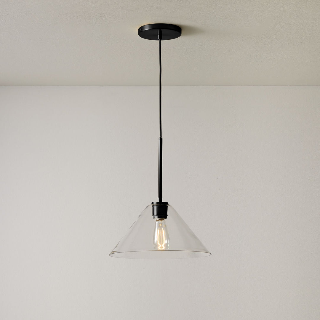 Cone Milk Clear Glass Cone Pendant Light for Kitchen