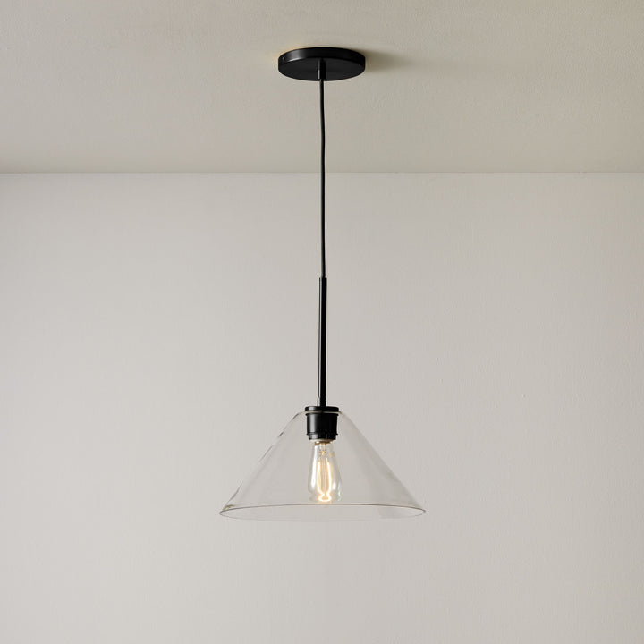 Cone Milk Clear Glass Cone Pendant Light for Kitchen