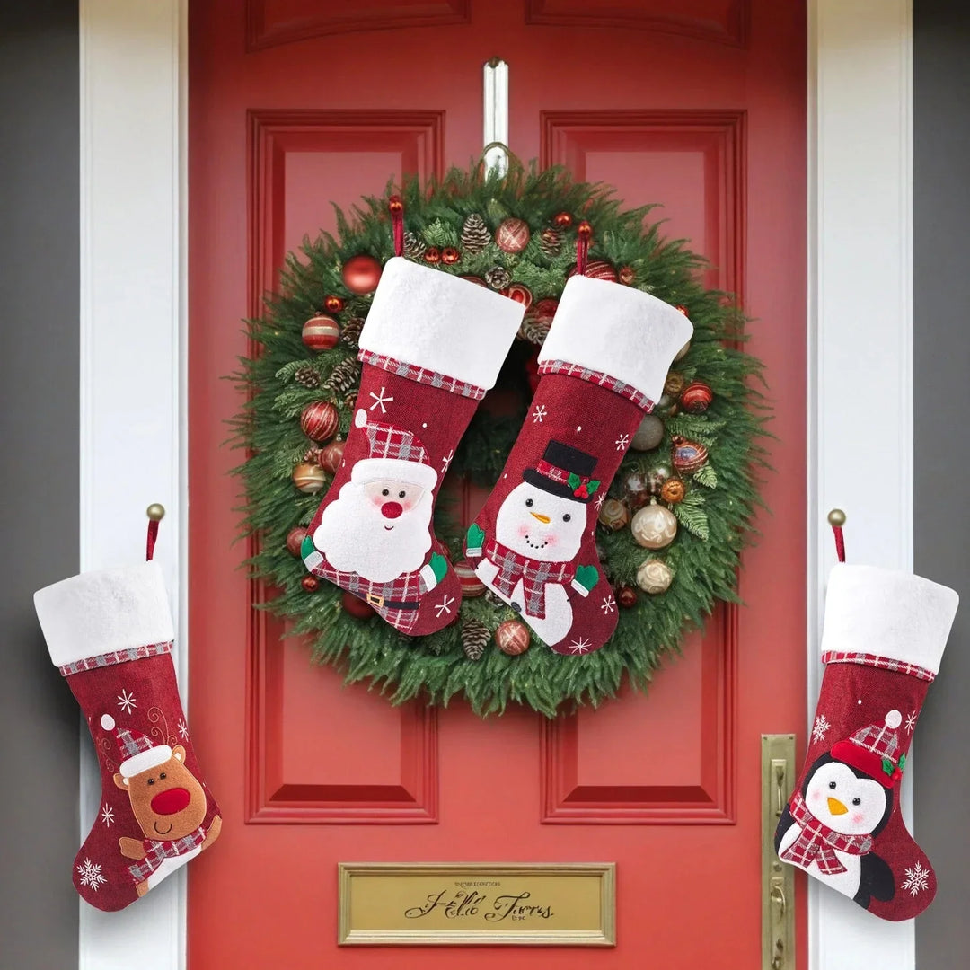 Embroidered Christmas stocking