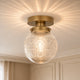 Engraved Glass Globe Ceiling Light