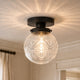 Engraved Glass Globe Ceiling Light