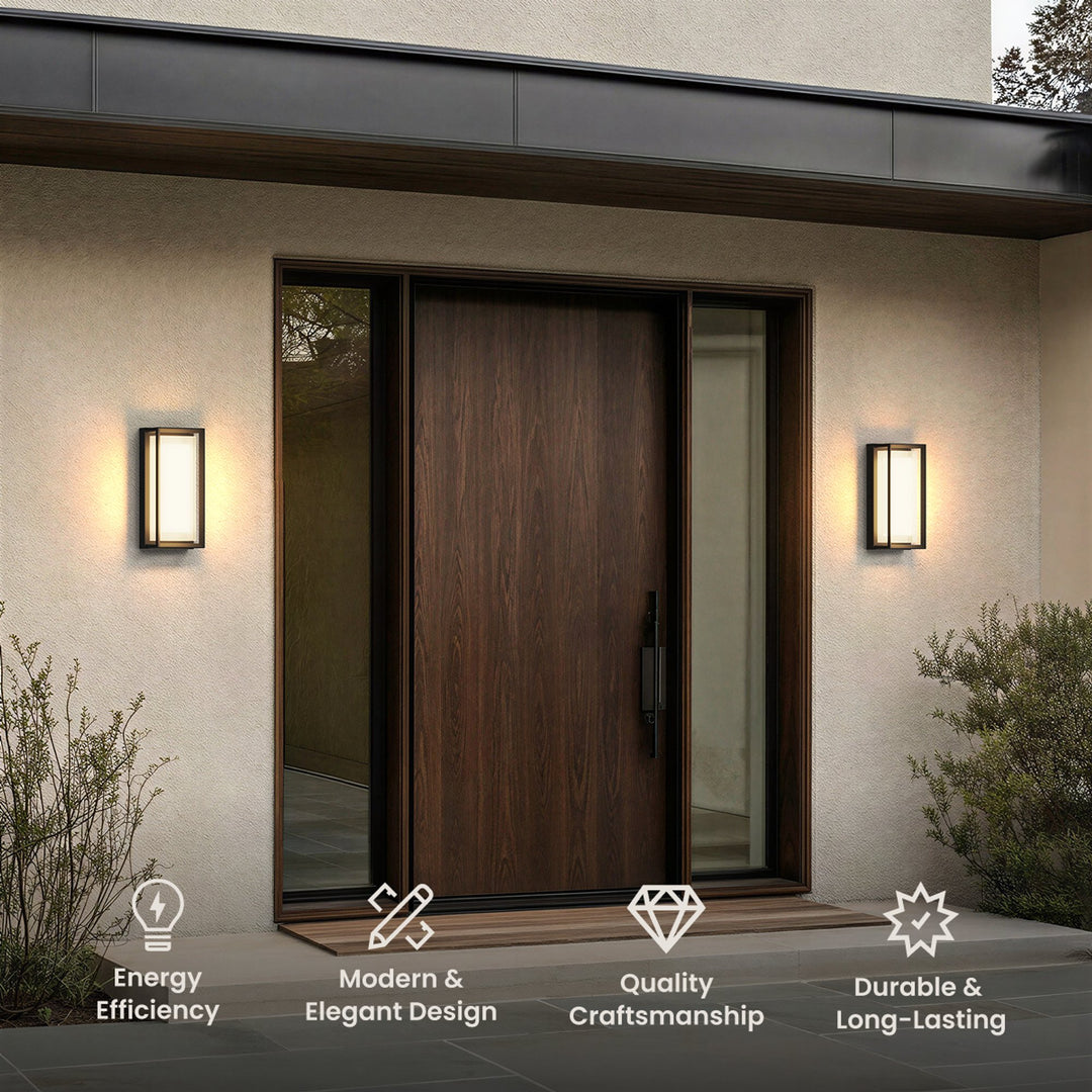 Square Outdoor Wall Light | 5 Light Colours, Black