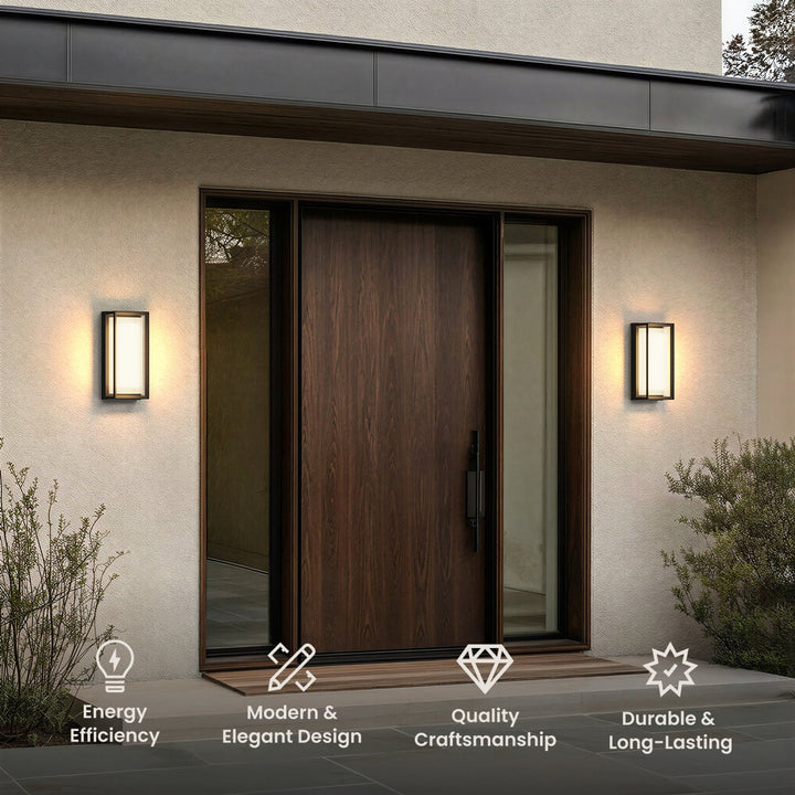 Square Outdoor Wall Light | 5 Light Colours, Black