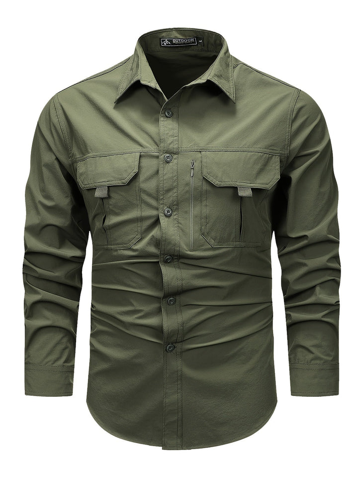 Men's Long-Sleeve Utility-Pocket Summer Shirt – image 11