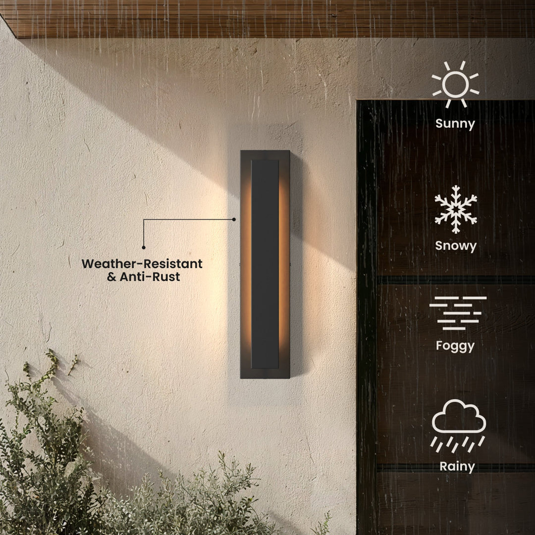 Vertical LED Outdoor Wall Light | Black, 3 Lengths