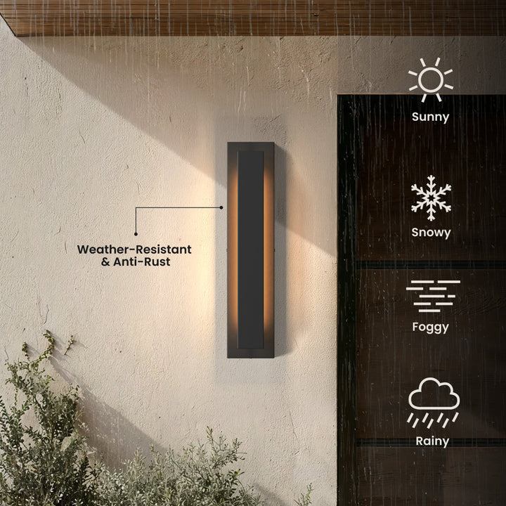 Vertical LED Outdoor Wall Light | Black, 3 Lengths
