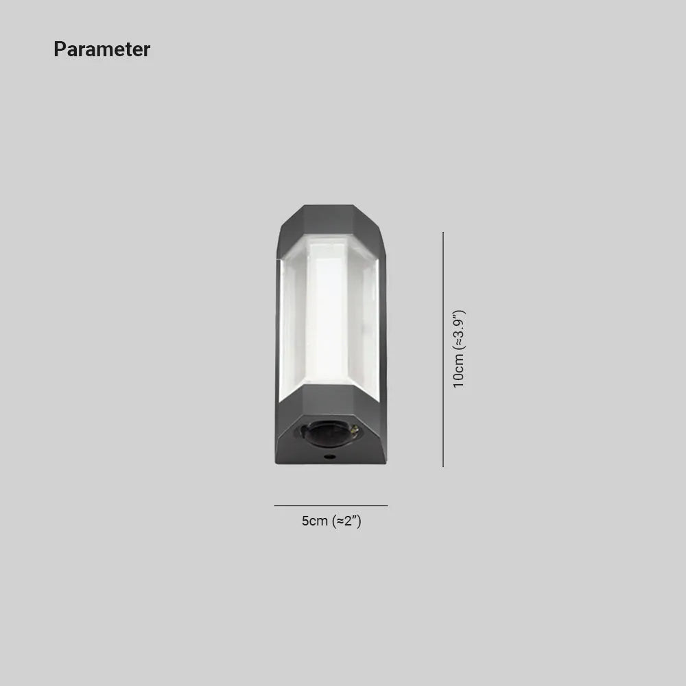 Faceted Up and Down Outdoor Wall Light | Black or White