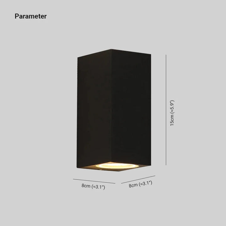 Square Up and Down Outdoor Wall Light | Black LED