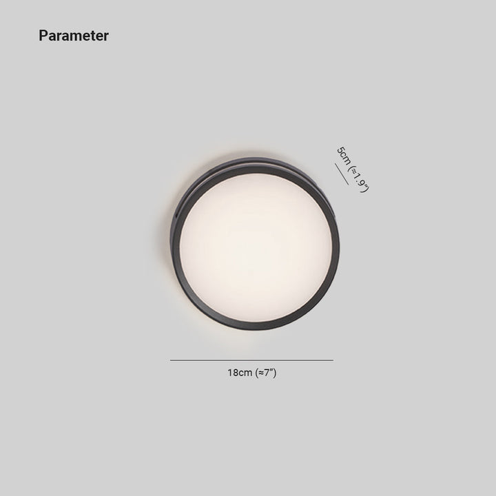 Round Outdoor Wall Light | Black Ring, Opal Diffuser
