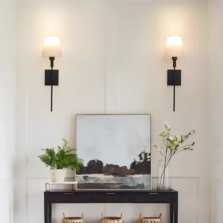 Cordless Fabric Shade Wall Light Set