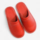 Faux leather closed-toe house slippers