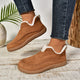 Faux suede slipper booties with sherpa collar