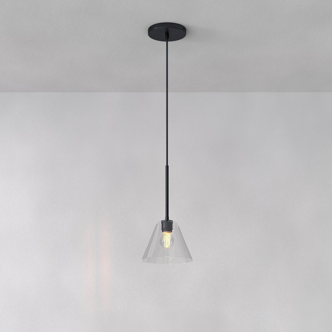 Cone Milk Clear Glass Cone Pendant Light for Kitchen