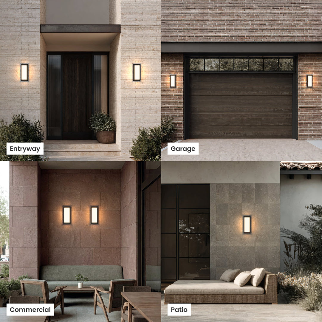 Open-Frame Outdoor Wall Light | Black Steel, 5 Light Colours