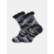 Fleece-lined knit slipper socks