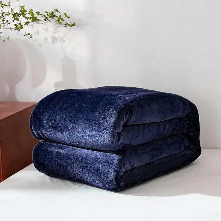 Plush Fleece Throw Blanket | Grey or Coffee, Five Sizes