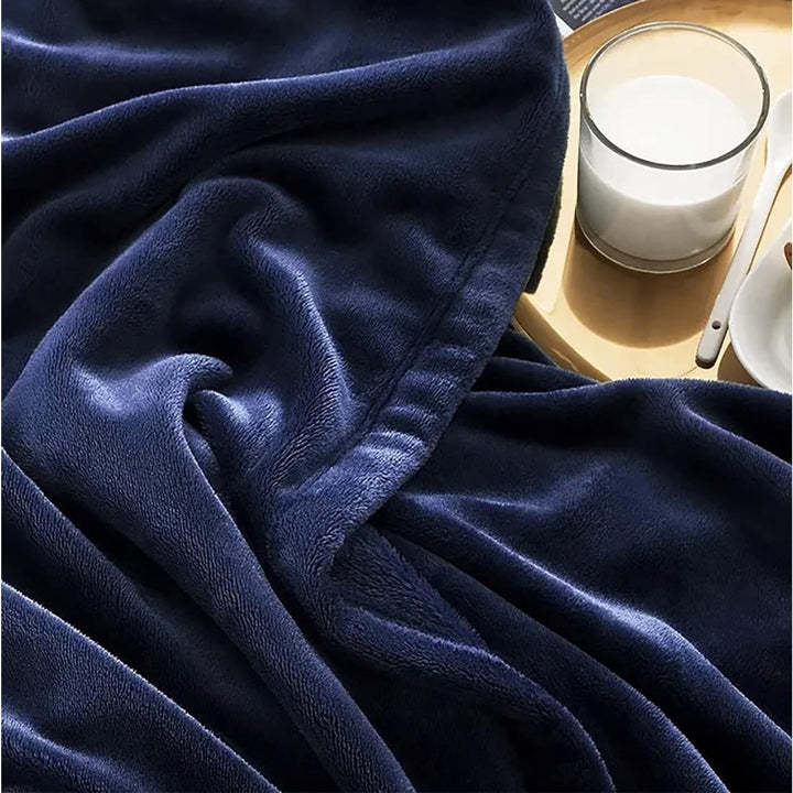 Plush Fleece Throw Blanket | Grey or Coffee, Five Sizes