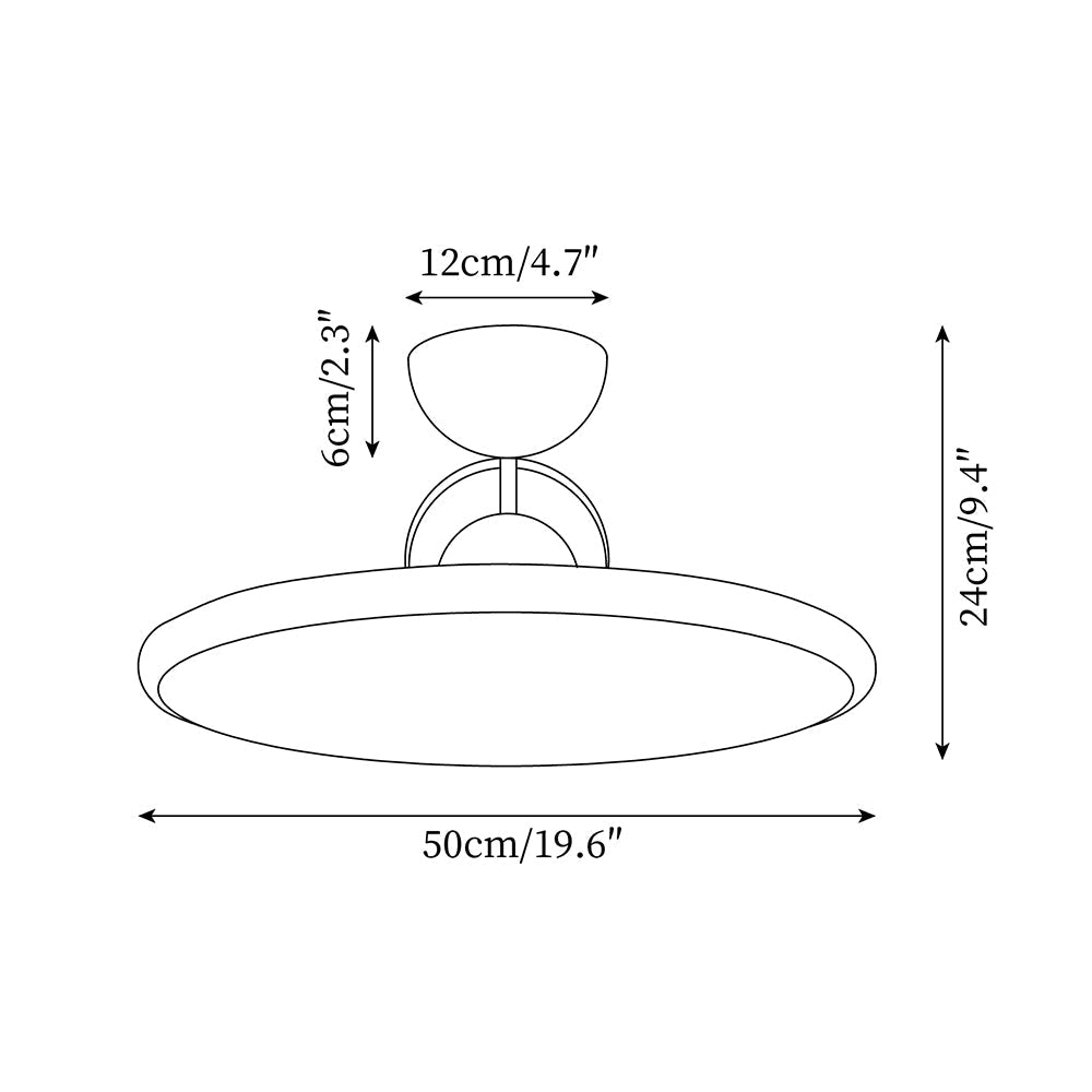 Floating disc ceiling light