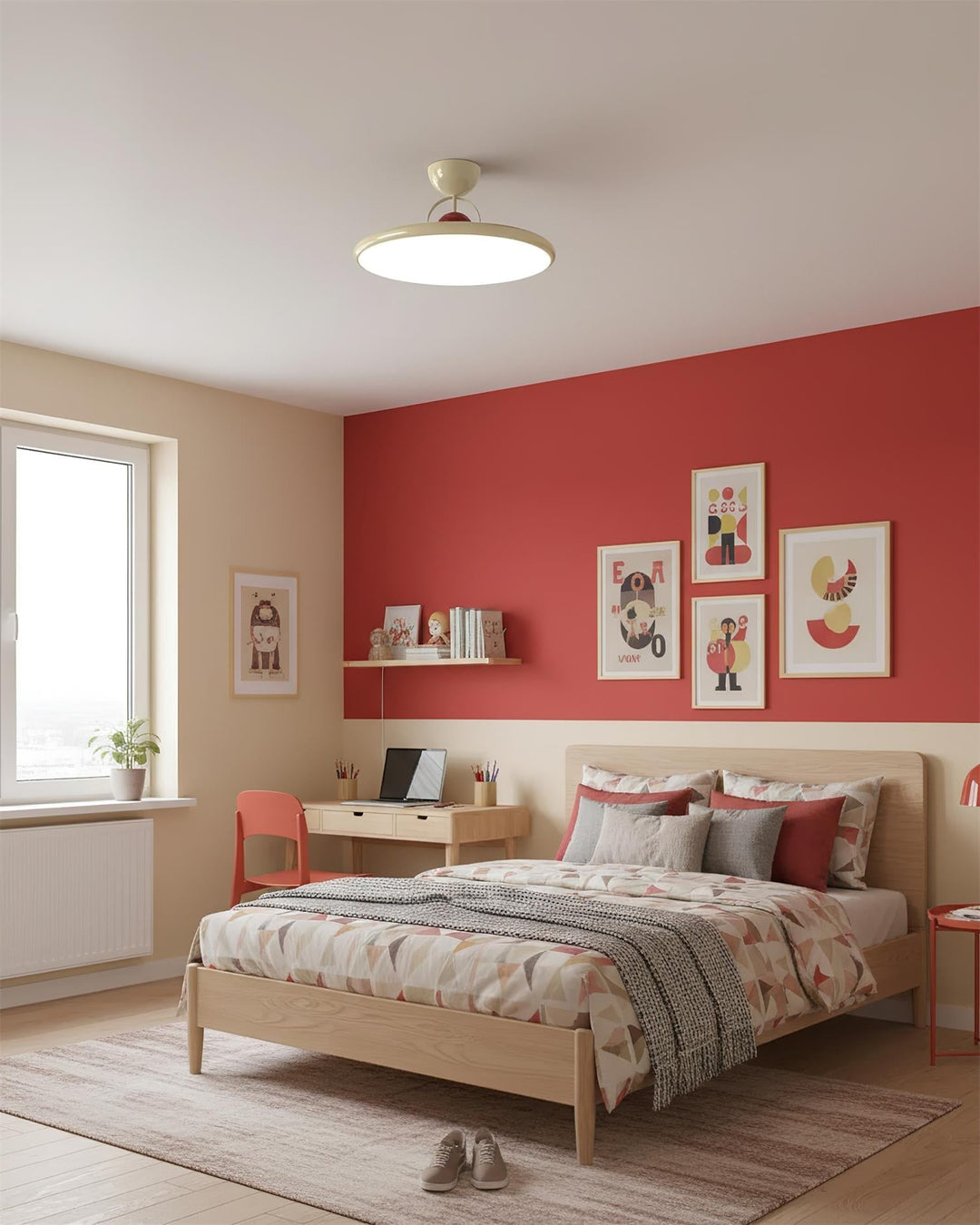 Floating disc ceiling light