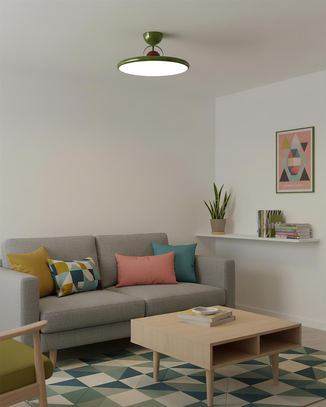 Floating disc ceiling light