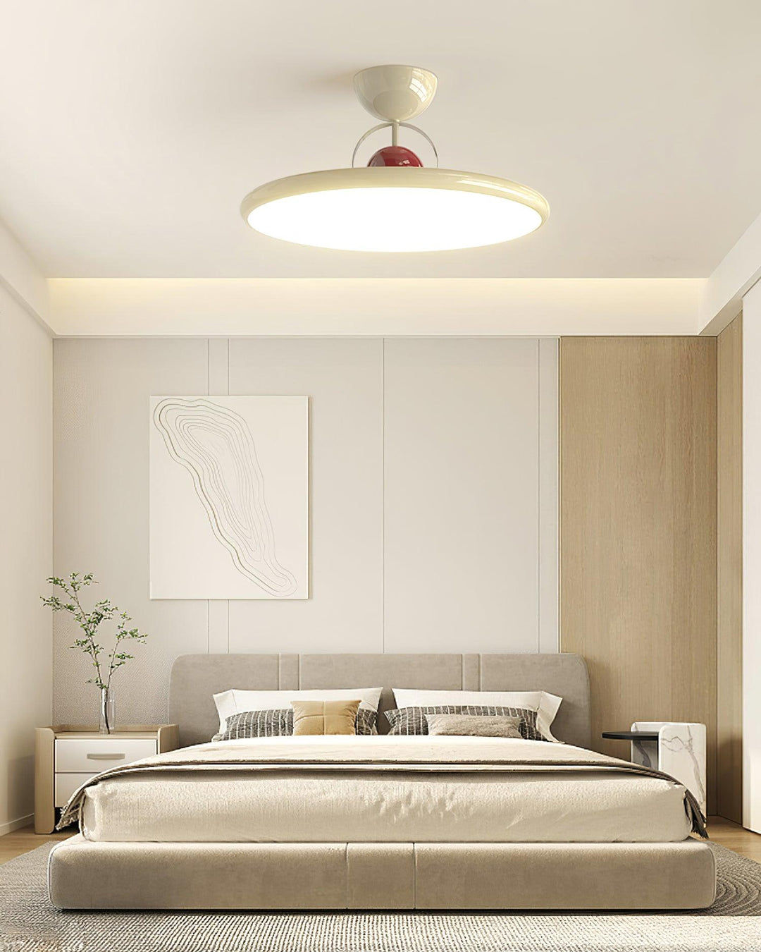 Floating disc ceiling light