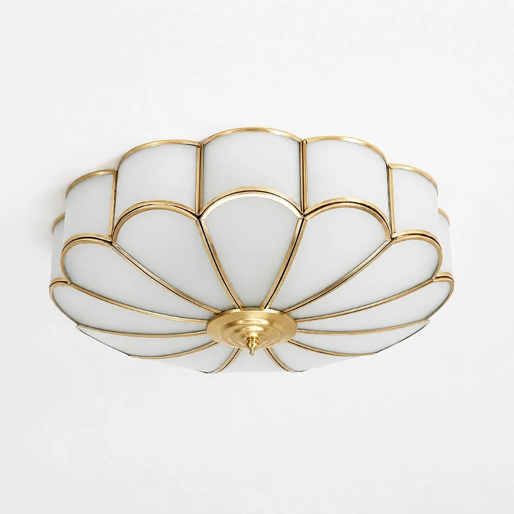 Floral Glass Flush Ceiling Light