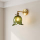 Flower Glass Wall Light in Green