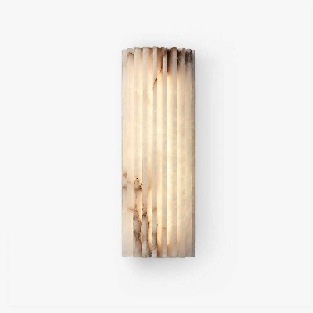 Fluted alabaster wall light