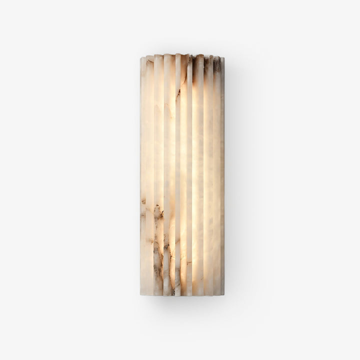Fluted alabaster wall light