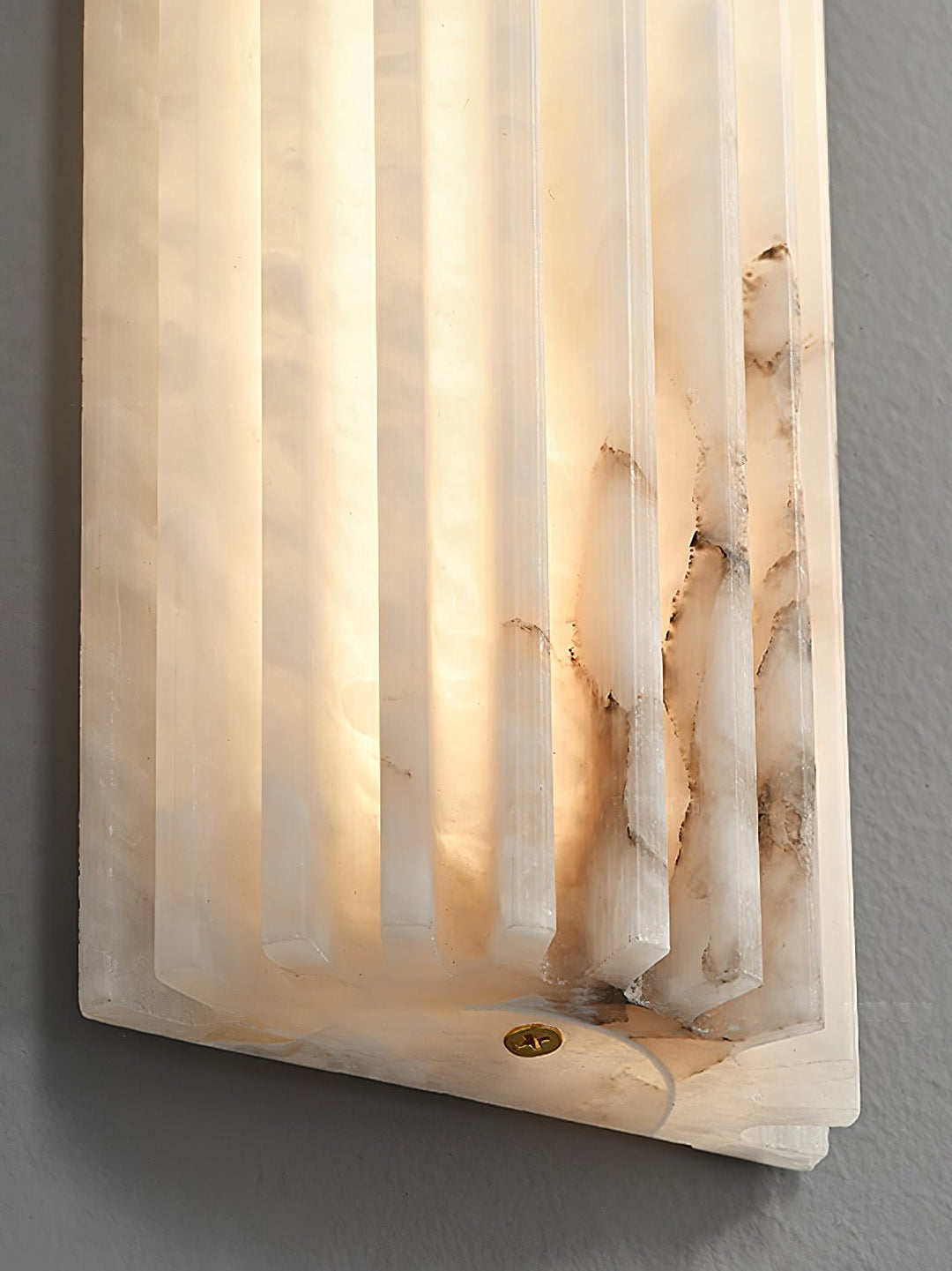Fluted alabaster wall light