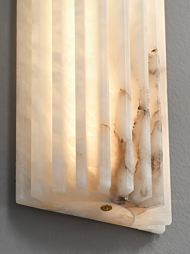 Fluted alabaster wall light