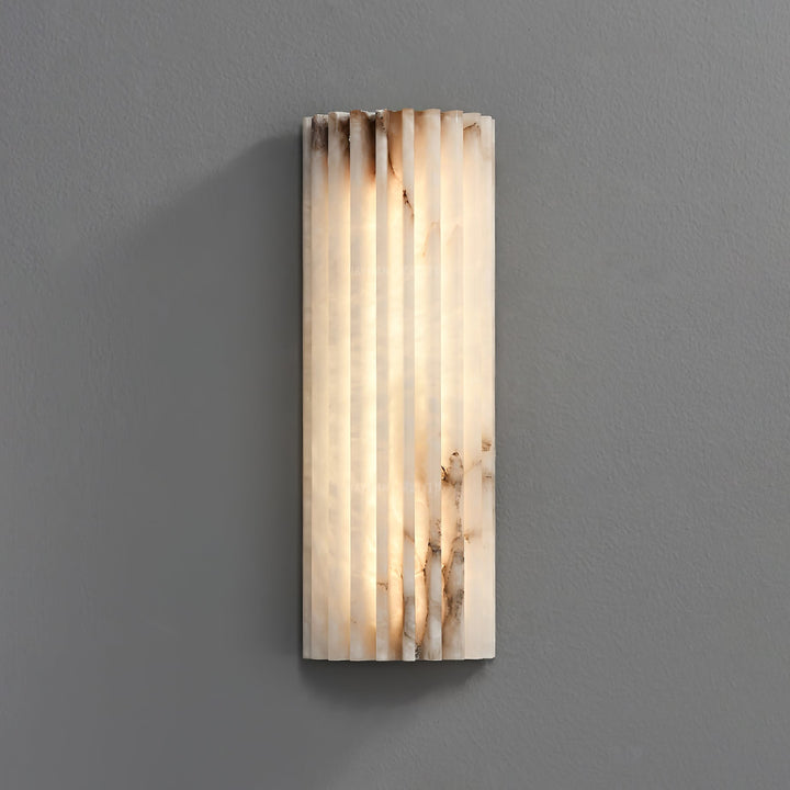 Fluted alabaster wall light