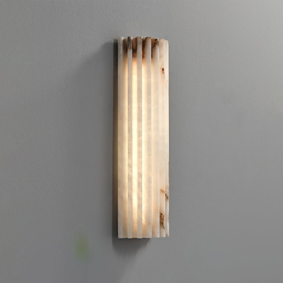 Fluted alabaster wall light