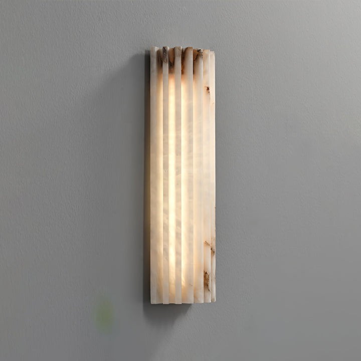 Fluted alabaster wall light