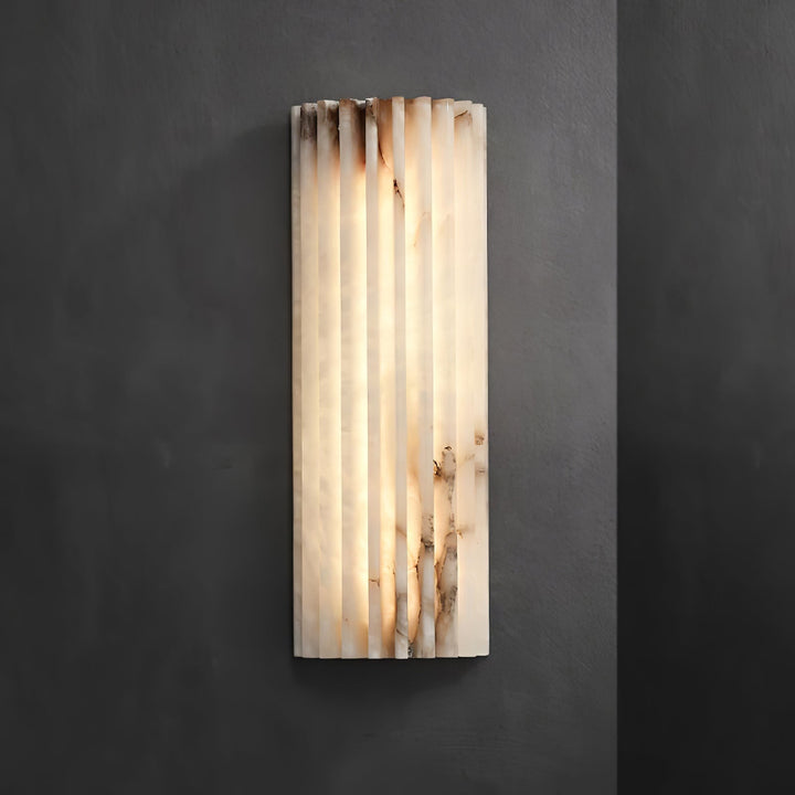 Fluted alabaster wall light