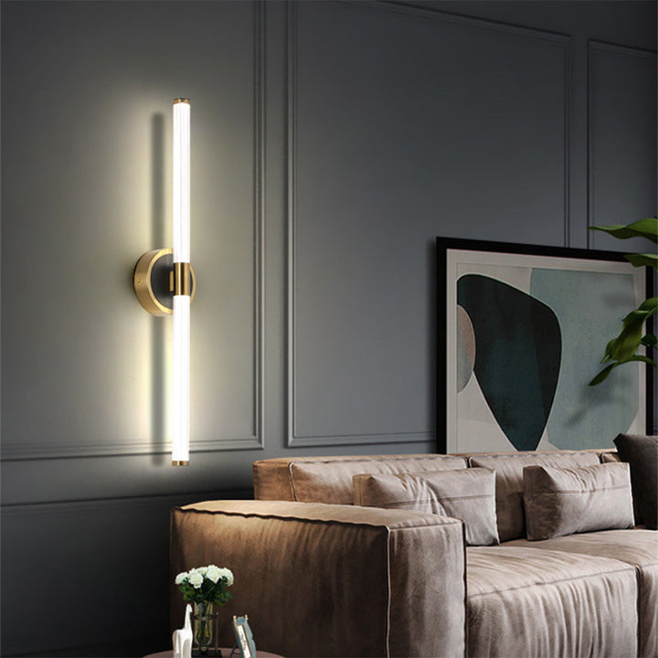 Fluted tube LED wall light