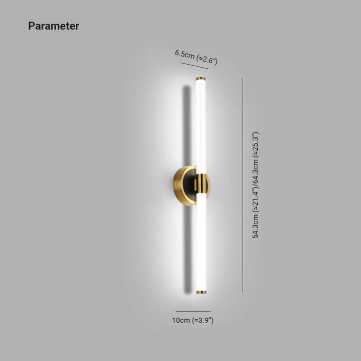 Fluted tube LED wall light