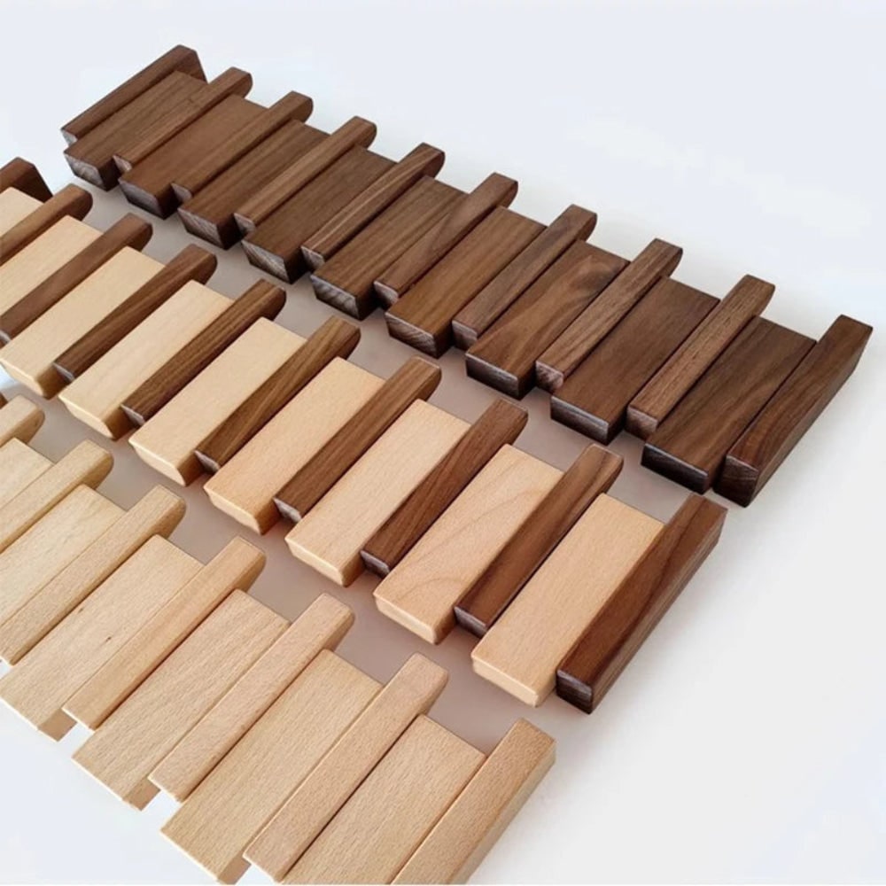 Folding piano key wooden coat rack