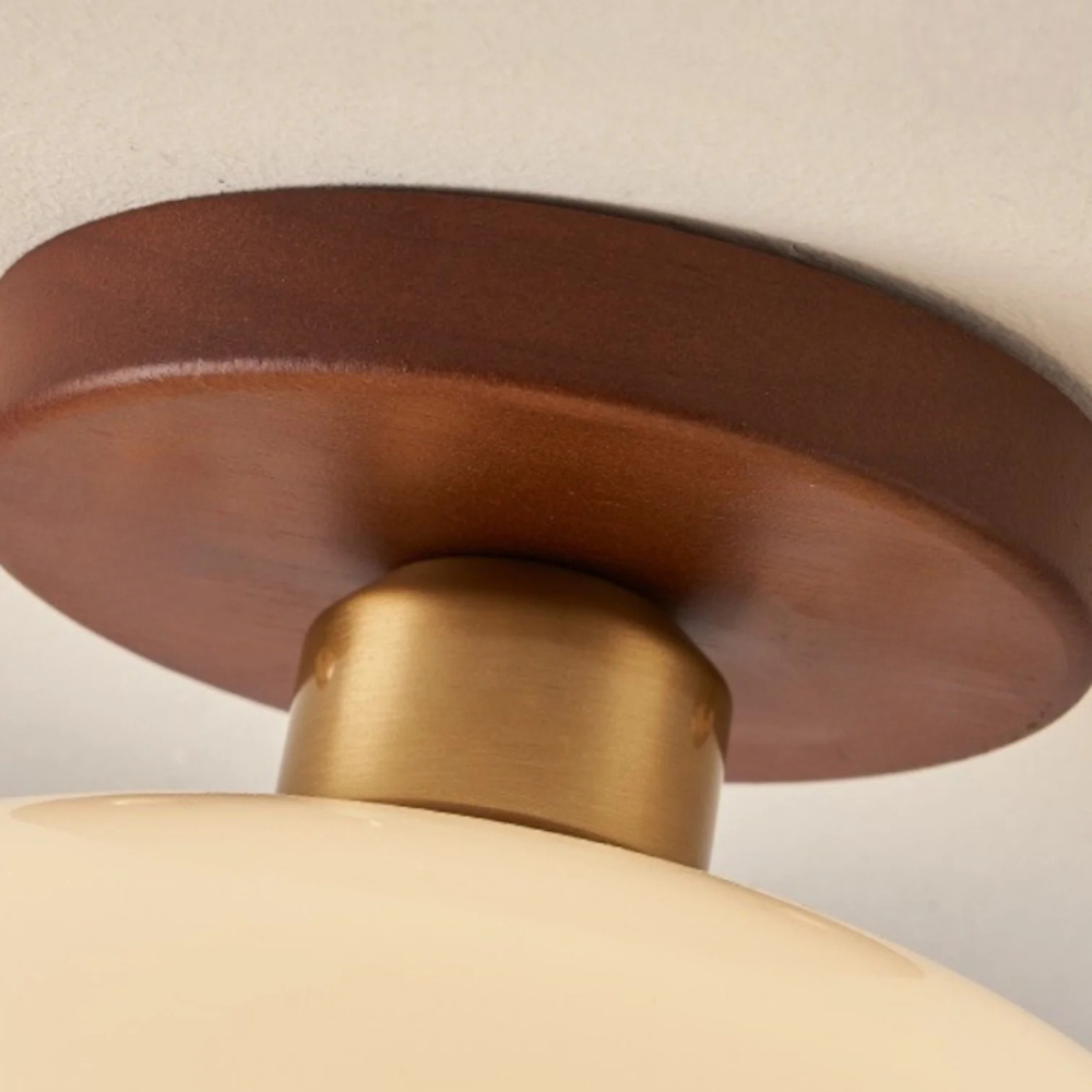 French Bauhaus Cream Ceiling Light, view 5