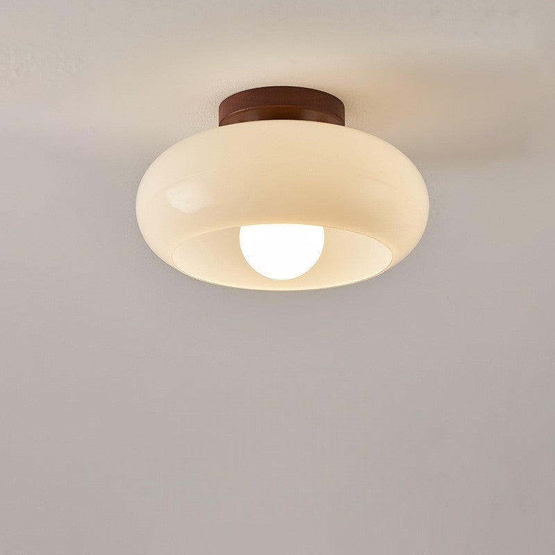 French Bauhaus Cream Ceiling Light, view 6