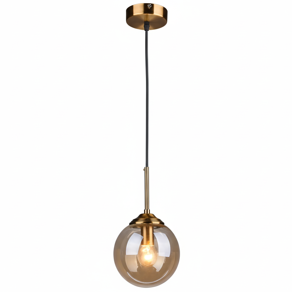 Glass and Metal Pendant Light