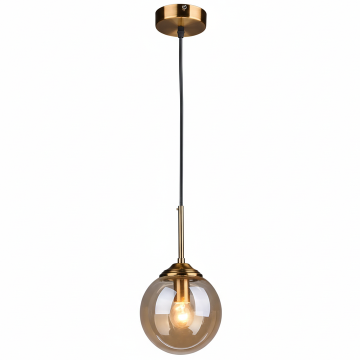 Glass and Metal Pendant Light