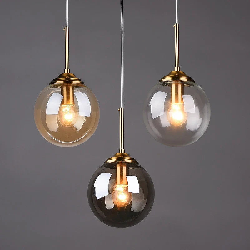 Glass and Metal Pendant Light