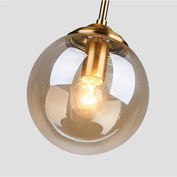 Glass and Metal Pendant Light