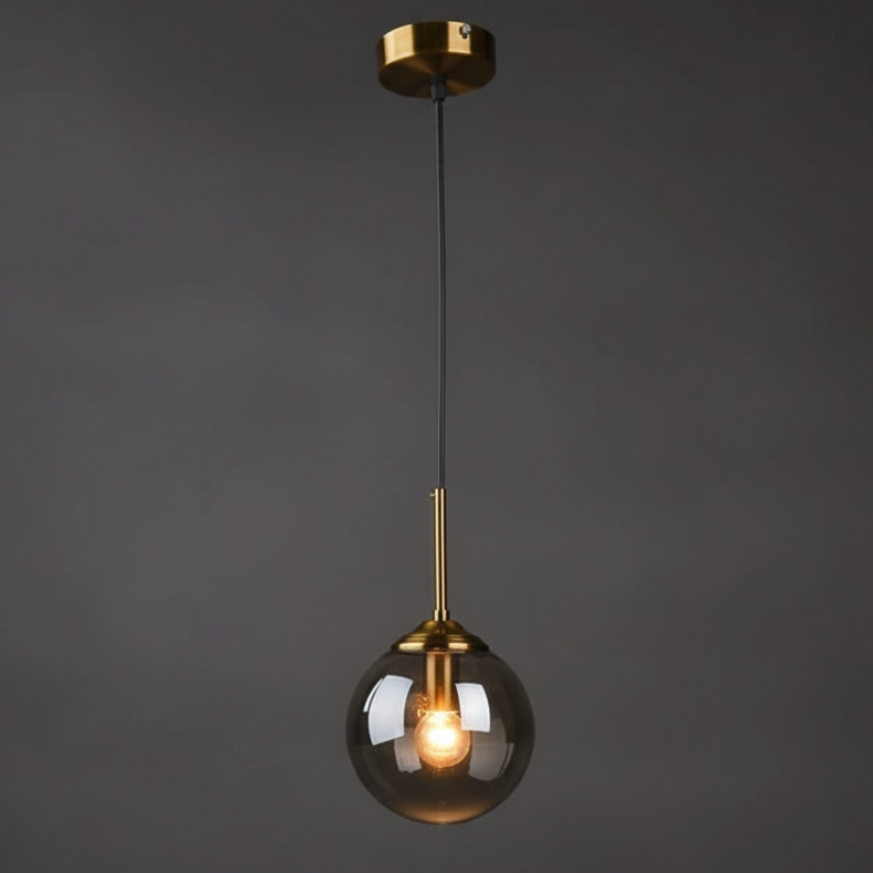 Glass and Metal Pendant Light