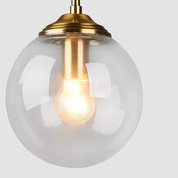 Glass and Metal Pendant Light