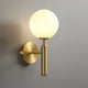 Glass Globe Wall Light | Opal or Ripple Glass, Gold or Black