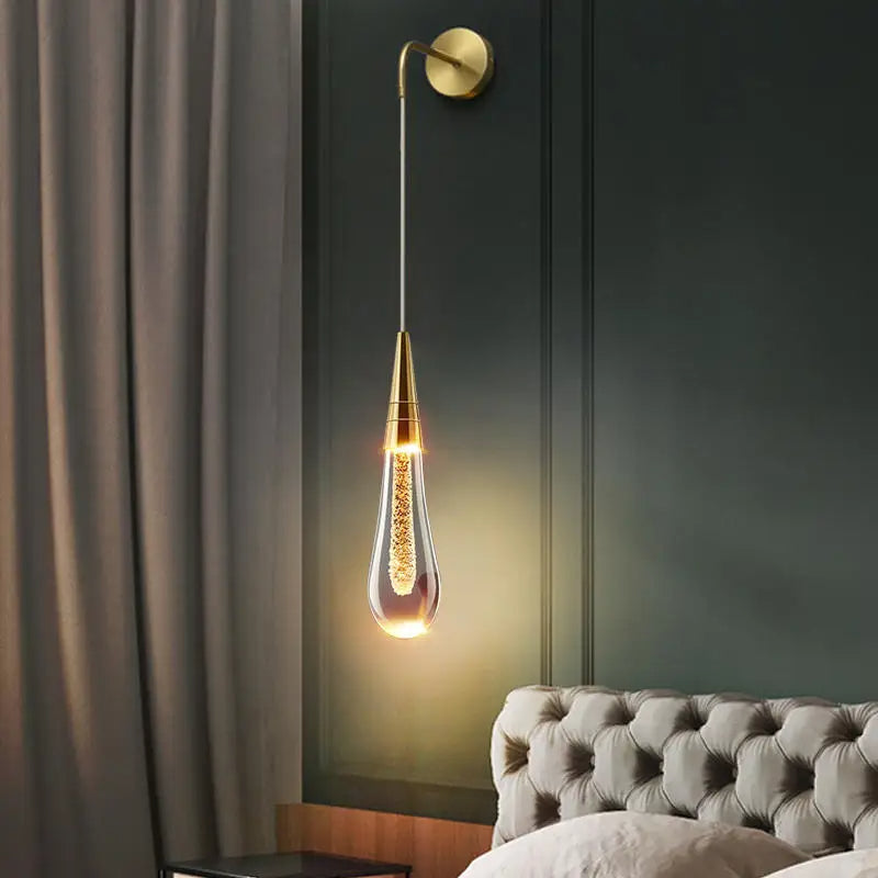 Modern Glass Raindrop LED Wall Sconce 1-Light