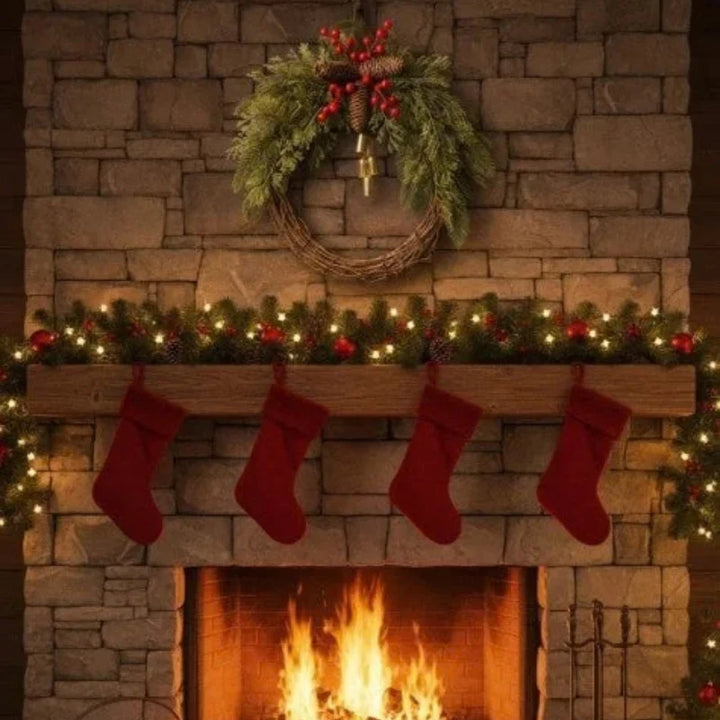 Grapevine Christmas wreath with golden bells